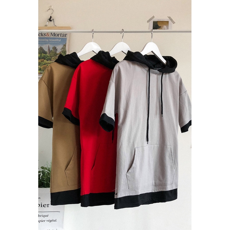Áo hoodie tay ngắn năng động thời trang trẻ trung cá tính dành cho nam | BigBuy360 - bigbuy360.vn