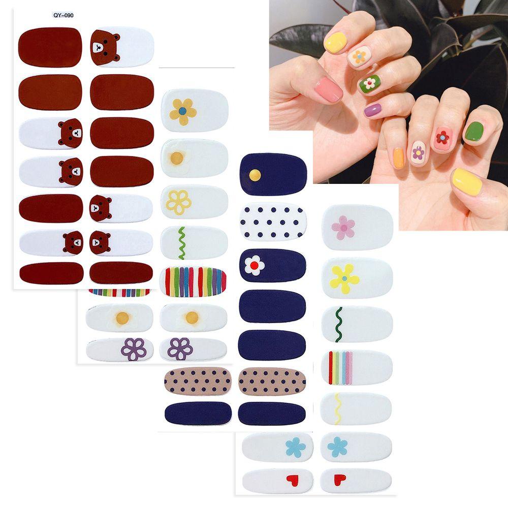 Nhãn Dán Trang Trí Móng Tay 3D Tự Dính Họa Tiết Hoa Trái Cây Dành Cho Nữ