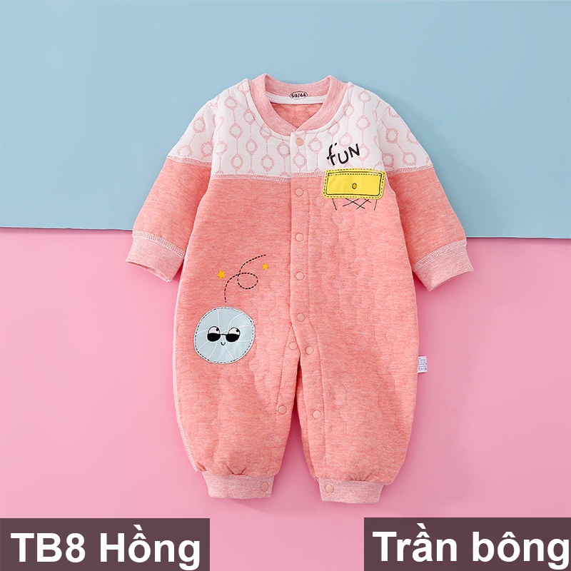 Body dài liền thân trần bông mặc mùa đông hàng cao cấp cho bé cho bé Trai bé gái 3-12 tháng SLTB08