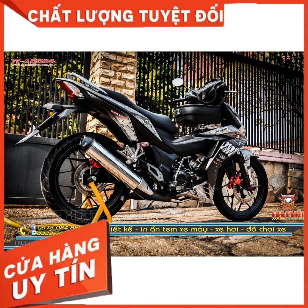 TEM TRÙM XE WINNER 150 CÁ MẬP ĐEN BẠC