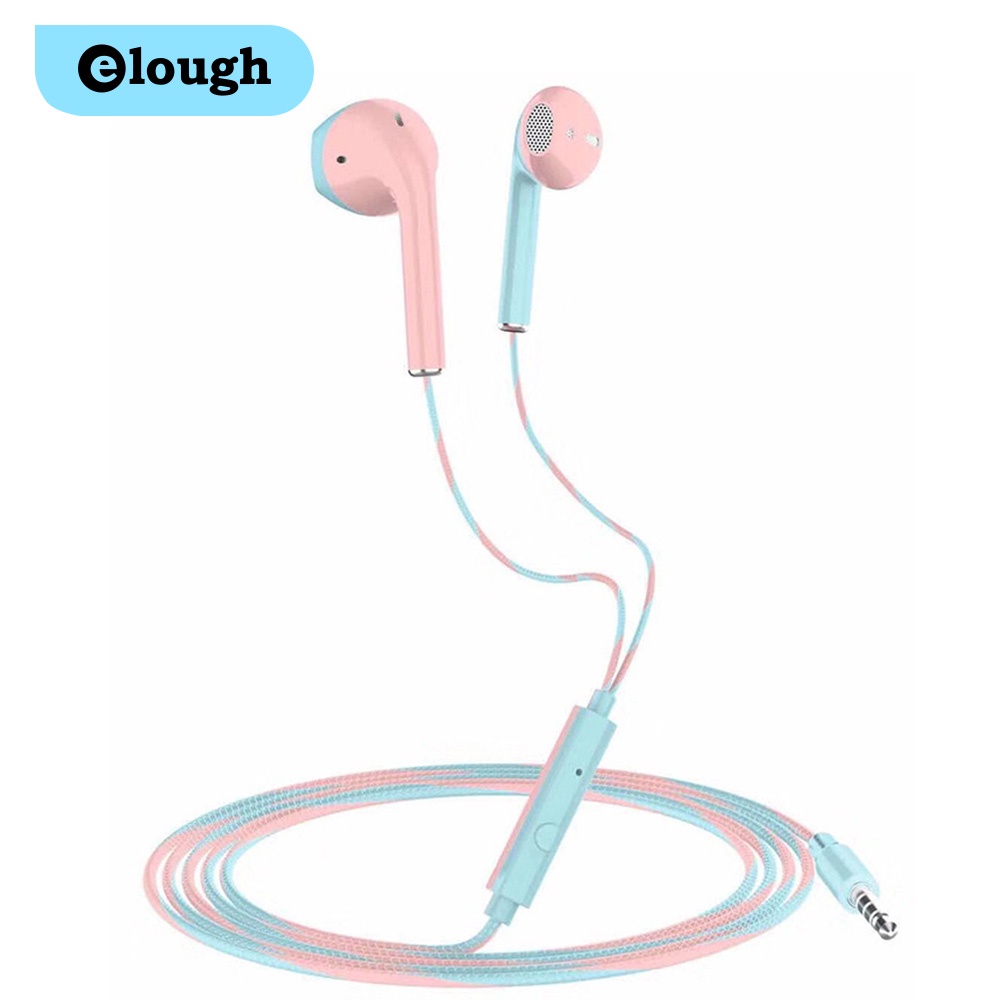 Tai Nghe Elough Dây 3.5mm Macaron Kèm Mic