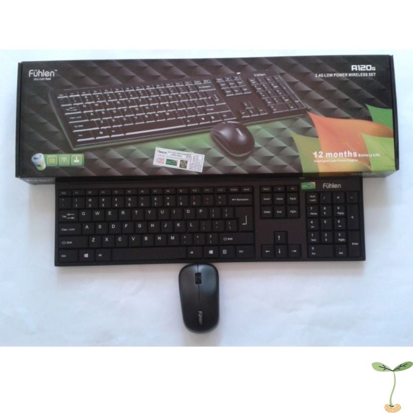 Bộ bàn phím và chuột không dây Fuhlen A120G fullsize wireless, hàng chính hãng bảo hành 24 tháng
