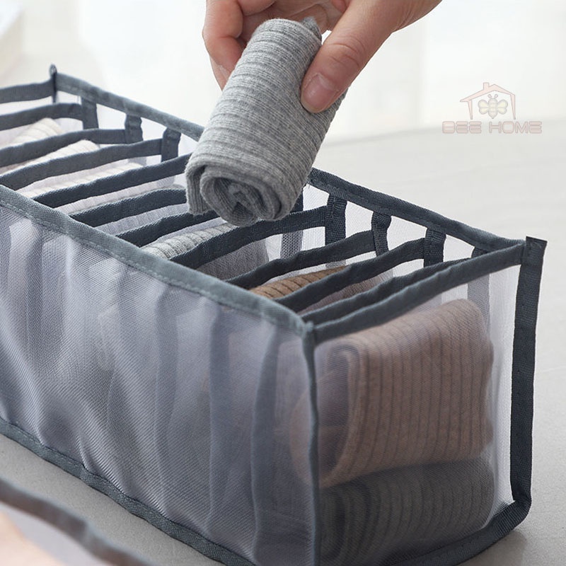 Túi đựng quần áo chia ngăn để trong tủ tiện ích - BEEHOME - Hộp vải đựng/ xếp đồ lót, tất vớ ngăn nắp/ tiện ích