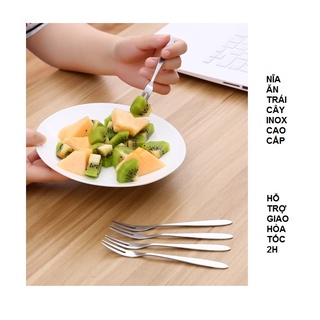 Nĩa ăn trái cây inox, nĩa ăn cá viên chiên, nĩa nhỏ inox