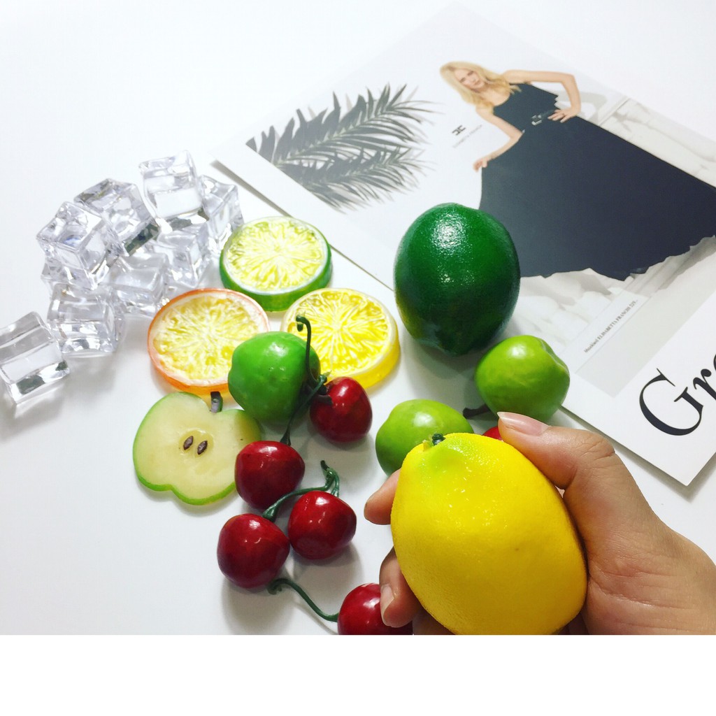 Quả Chanh nhựa vàng xanh dùng làm phụ kiện chụp ảnh sản phẩm