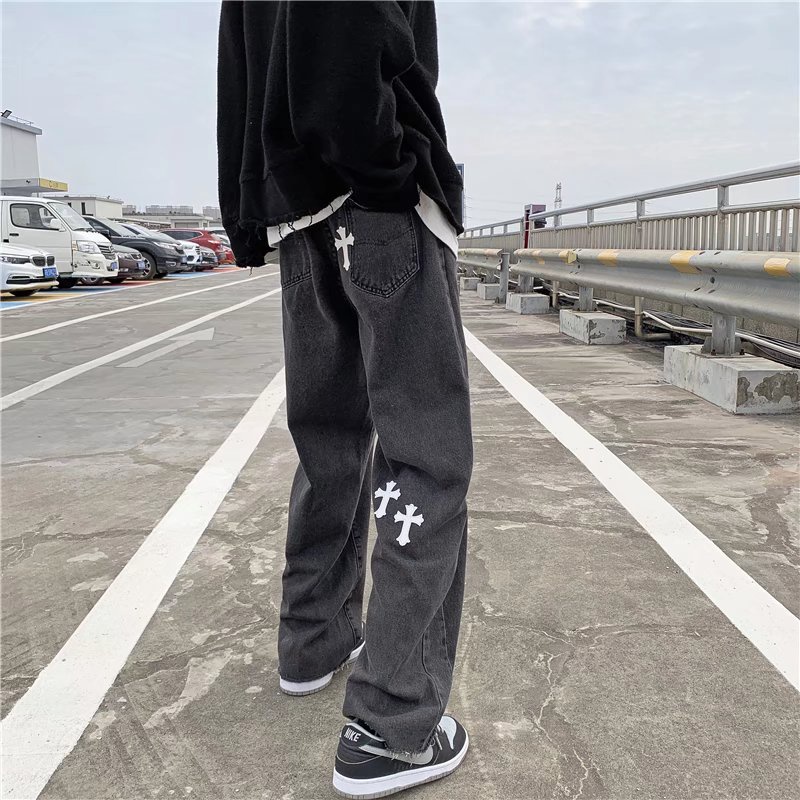 Quần jean ống rộng phong cách Hàn Quốc dành cho nam