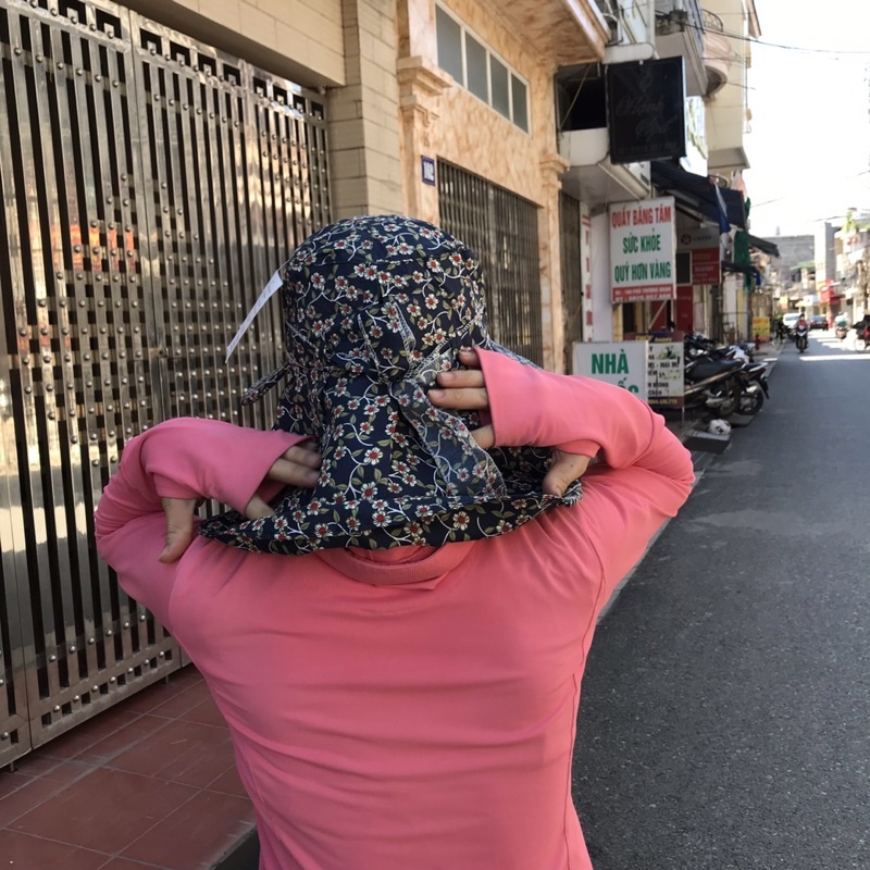 Mũ nón chống nắng 3n1 đa năng kèm khẩu trang , kiểu vành rộng màu thêu cao cấp, vải dày dặn, chống tia UV MN01