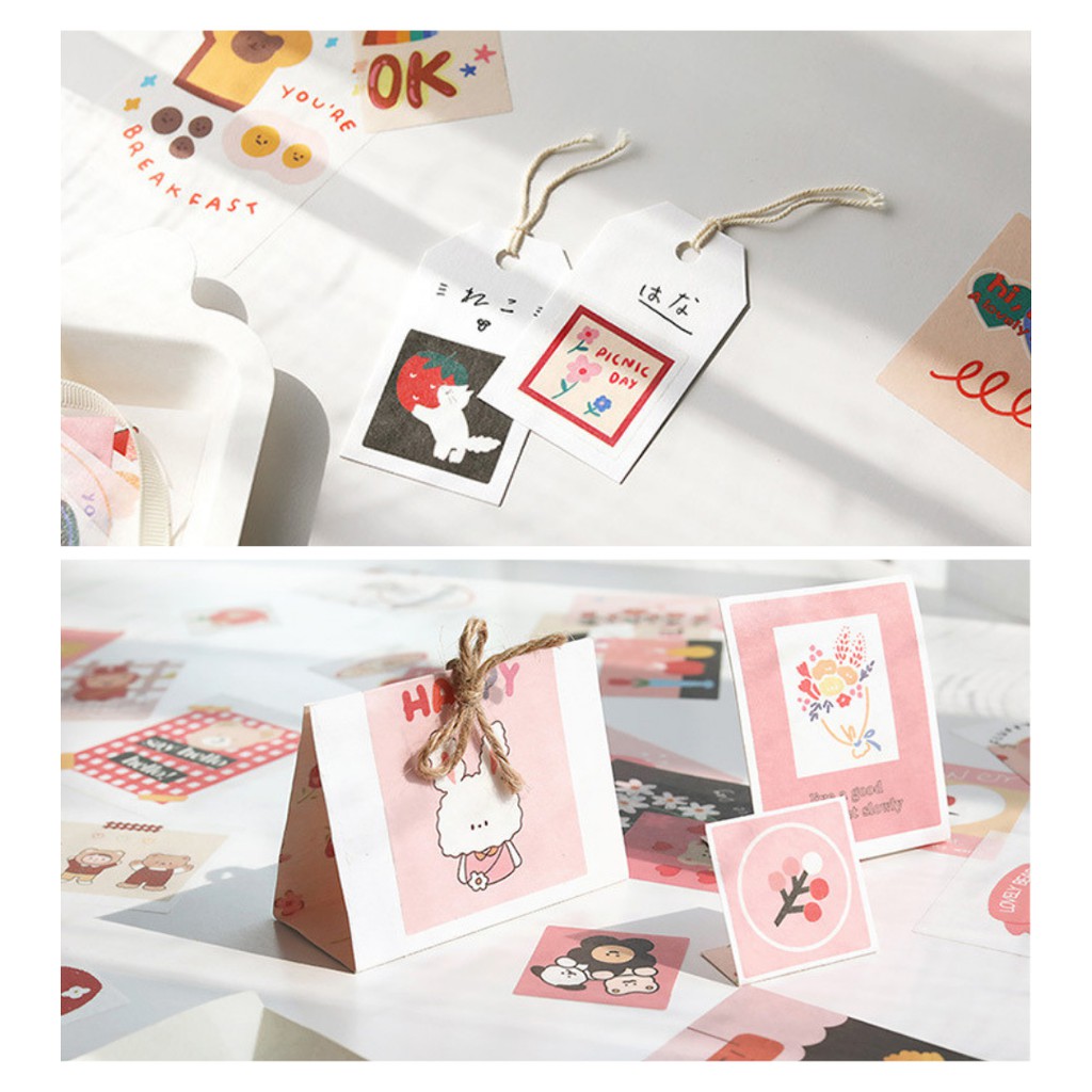 Sticker - Túi 40 Sticker Dán Đa Dạng Chủ Đề Theo Màu Sắc