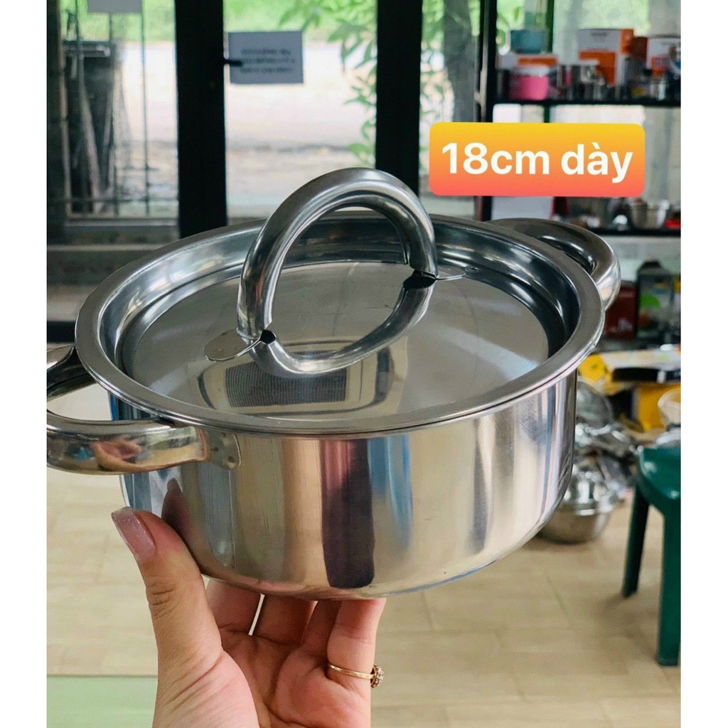 Nồi Inox 18cm mini nhỏ gọn tiện lợi -N18