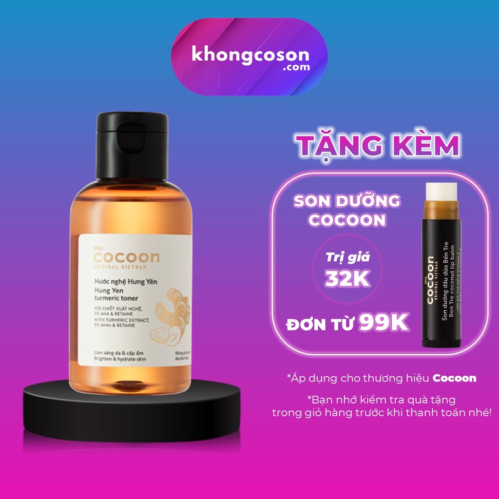 Nước Cân Bằng Nghệ Hưng Yên Cocoon Làm Đều Màu Da 140ml - Khongcoson