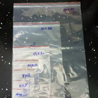 (100gram) TÚI ZIPPER CHỈ ĐỎ NHIỀU SIZE LỰA CHỌN