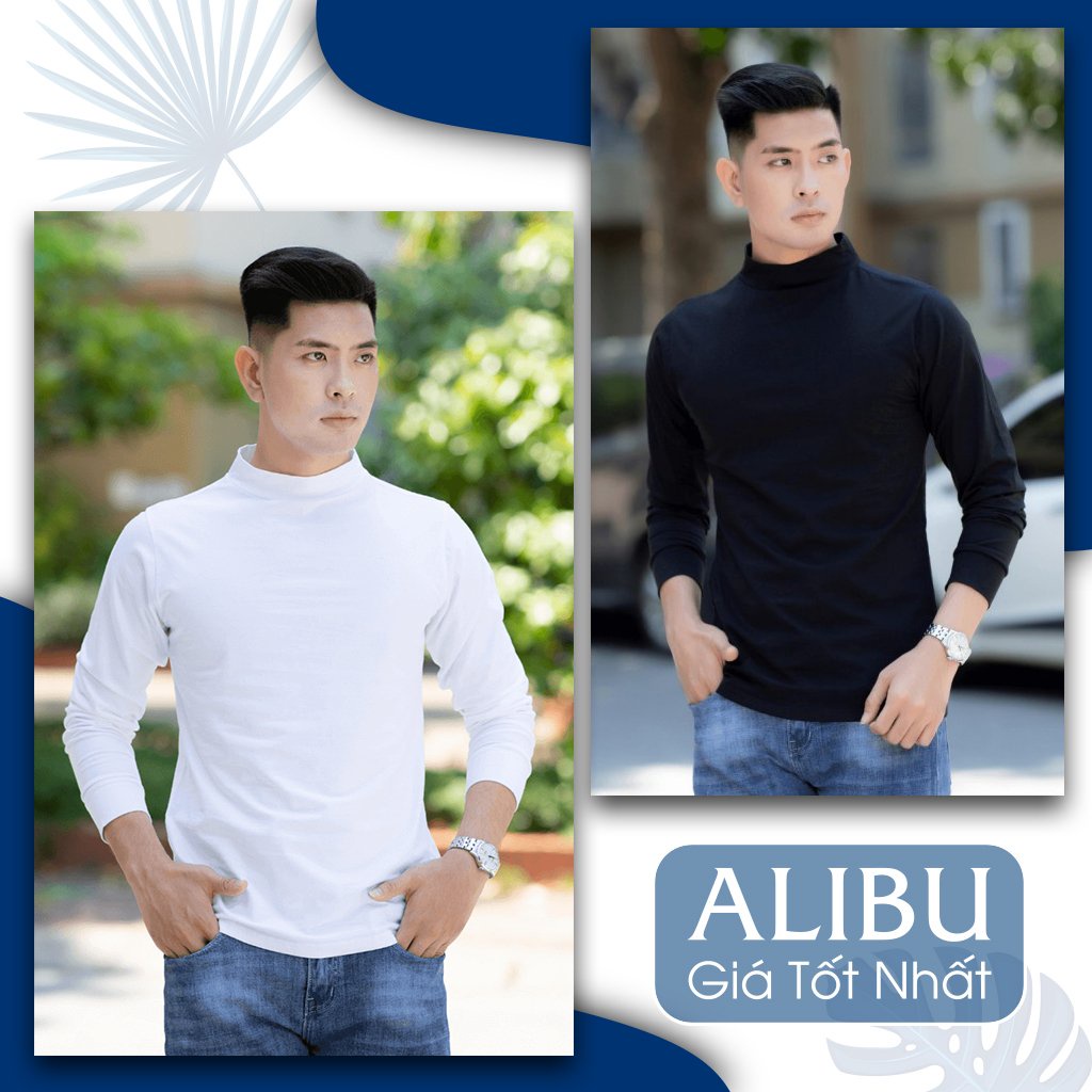 Áo thun giữ nhiệt cổ lọ nam dài tay cao cấp 5 màu tập gym phong cách vải cotton co dãn - ALIBU