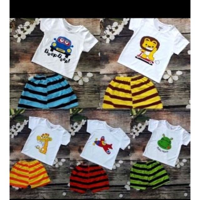 Set 5 bộ cộc trắng cotton