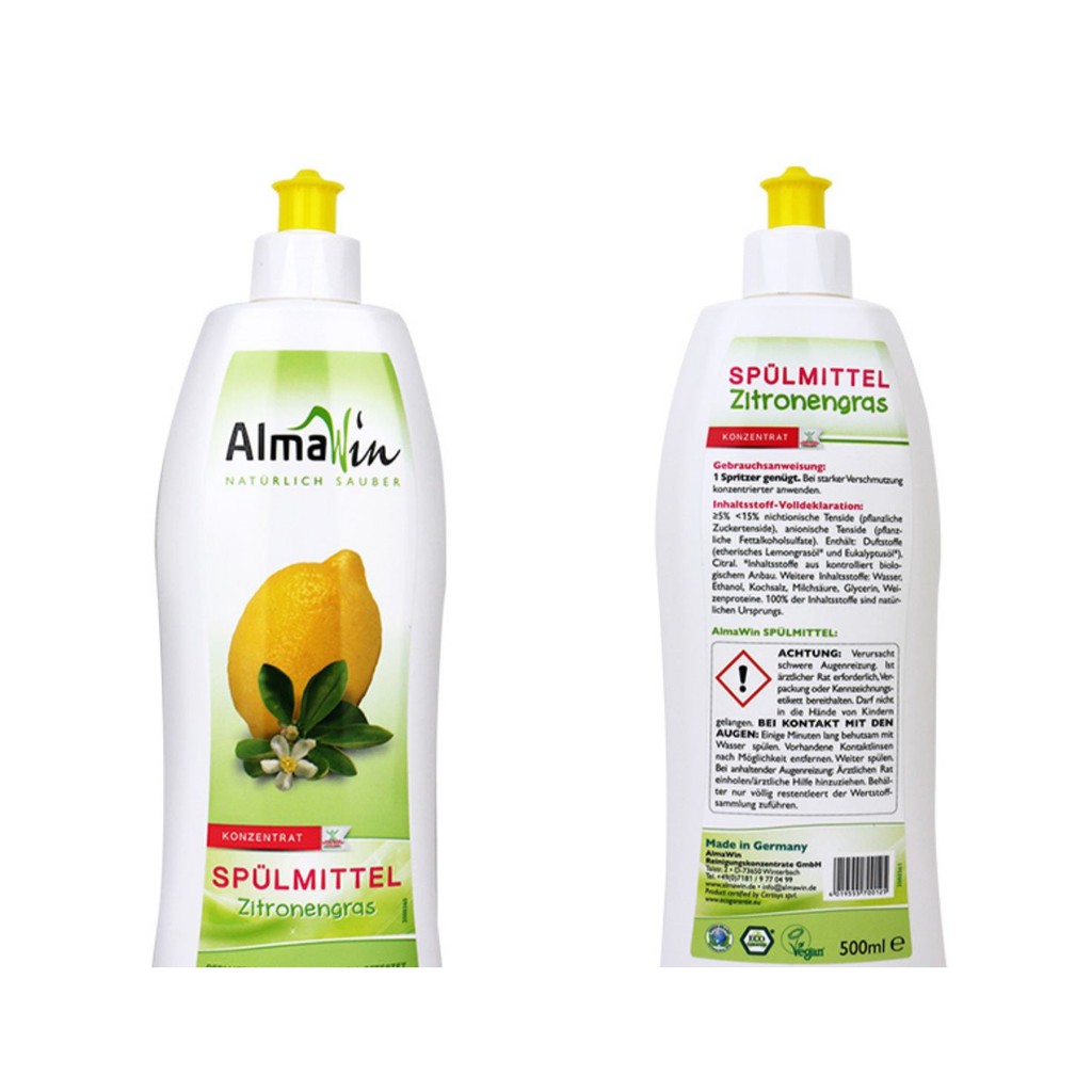 Nước rửa chén hương chanh sả 500ml - Almawin