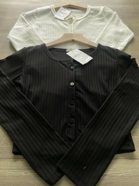 Áo DÀI TAY CROPTOP CÚC Cài - A3-T2