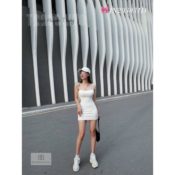 Đầm body 2 dây sợi bún ôm body đủ màu chất thun borip dày đẹp | BigBuy360 - bigbuy360.vn
