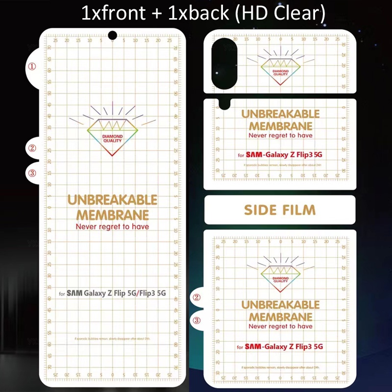 Miếng Dán Hydrogel 3 Trong 1 Bề Mặt Nhám Bảo Vệ Màn Hình Điện Thoại Samsung Galaxy Z Flip 3 4 Flip4 5G
