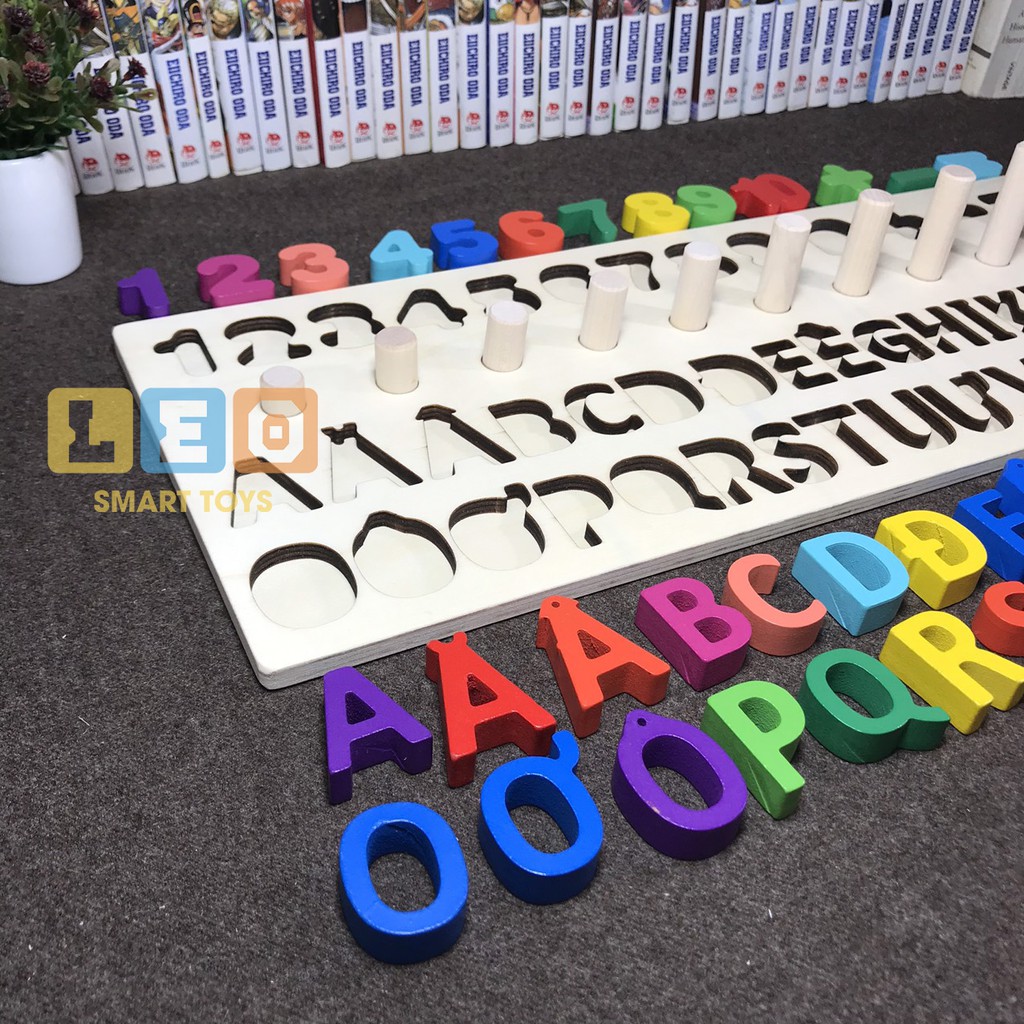 [KÈM QUÀ] Bộ Bảng Gỗ 29 Chữ Cái Tiếng Việt Có Dấu và Số Kèm Bảng Tính Montessori | Hàng Việt Nam