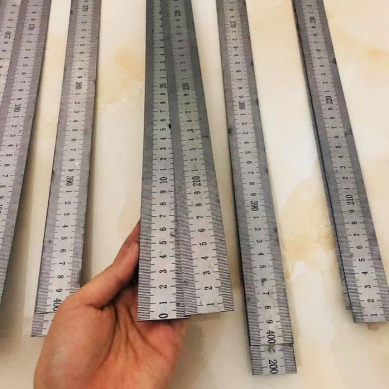 Thước đo inox chế máy cắt nhôm 1 đầu 2 đầu 3,8m bản 3cm