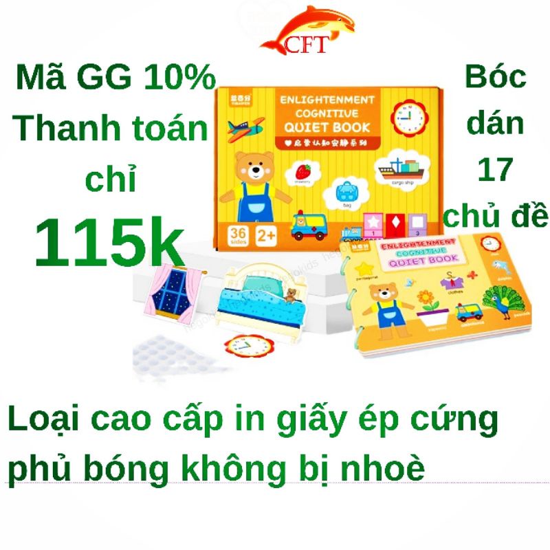Học Liệu Montessori 17 Chủ Đề, Đồ Chơi Giáo Dục Sớm Cho Bé, Bảng Bận Rộn Quiet Book, Busy Board, Bóc Dán Cho Bé từ 18th