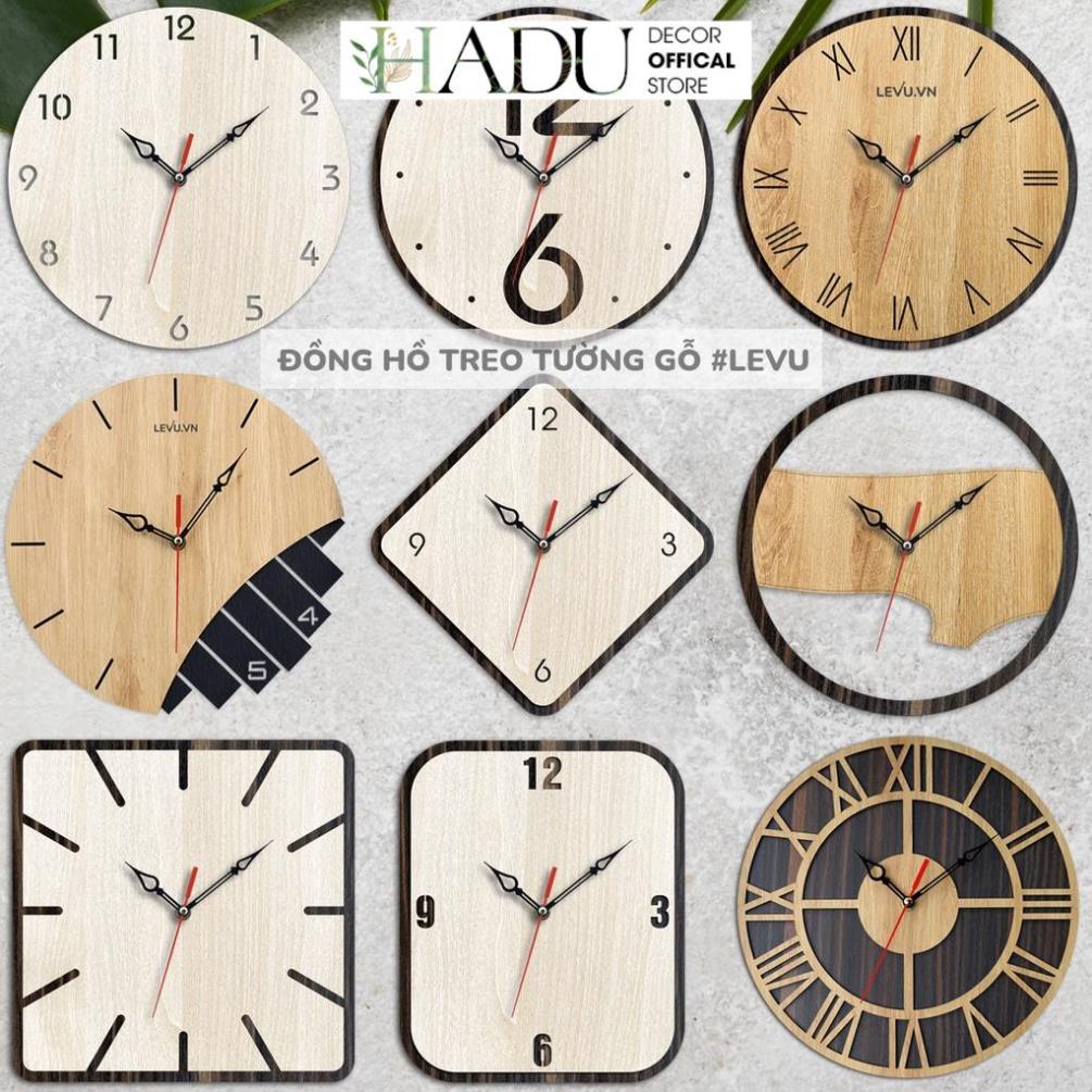 Đồng hồ treo tường gỗ kim trôi hiện đại sang trọng handmade decor độc lạ thiết kế tối giản - HaduDecor