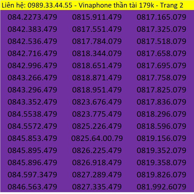 Sim thần tài 79 - Sim Vinaphone trả trước giá rẻ