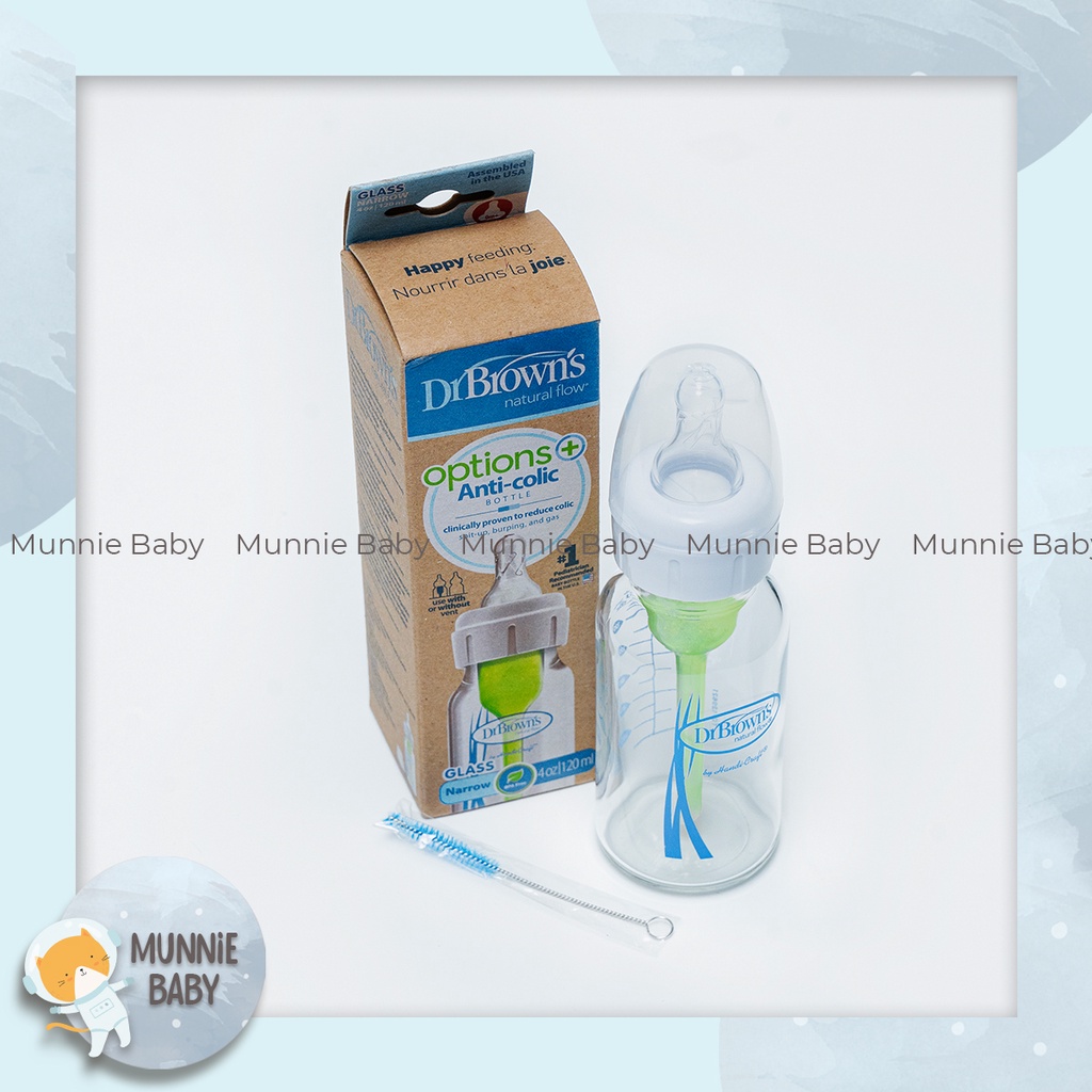 Bình sữa thuỷ tinh Dr Brown's Option+  dung tích 120ml