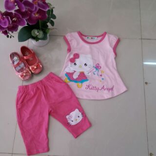 Bộ thun kitty lửng bé gái