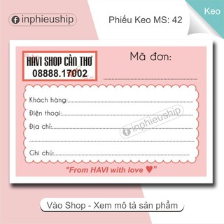 Phiếu giao hàng có keo MS42K