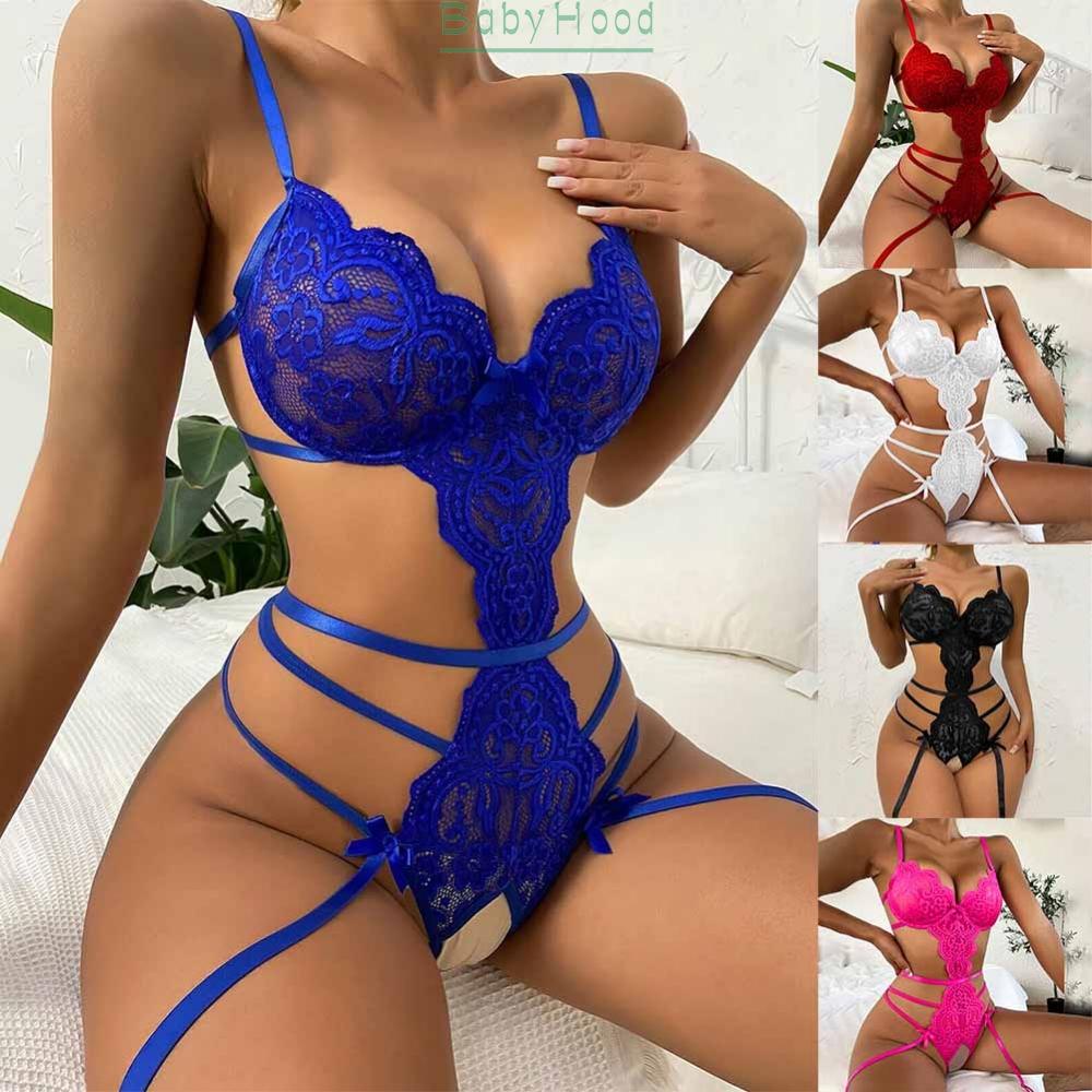 Women Pajamas Crotchless Lace New Style One-piece Pajamas See-through Sexy#BBHOOD