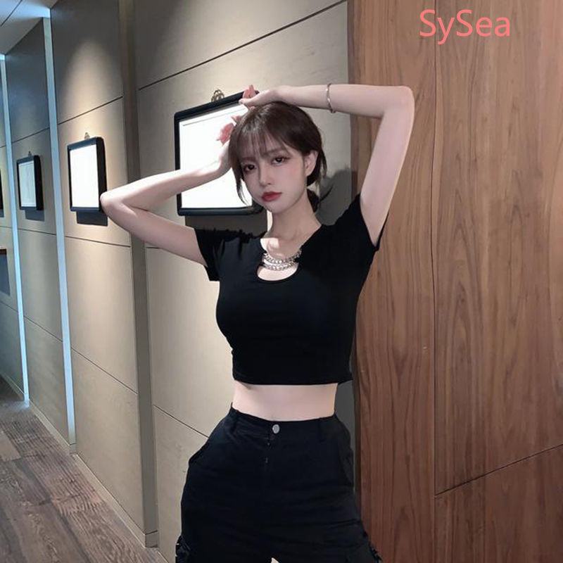 Áo Croptop Ngắn Tay Màu Trơn Thời Trang Mùa Hè Dành Cho Nữ