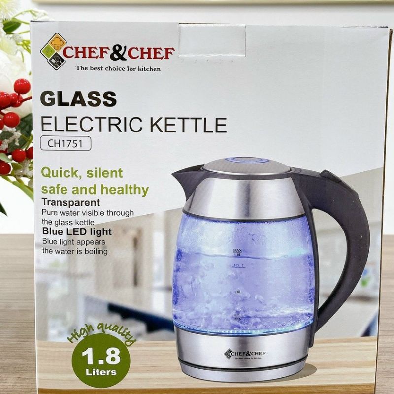 ẤM ĐUN SIÊU TỐC THỦY TINH CHEF &amp; CHEF 11.8L CH-1751,