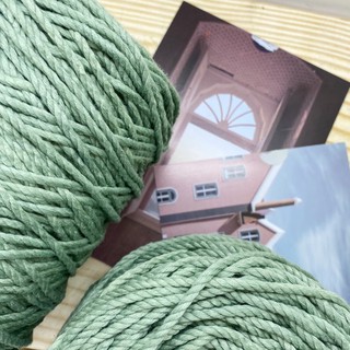 [3-5mm] Dây cotton macrame XANH SAGE sợi 3 xoắn