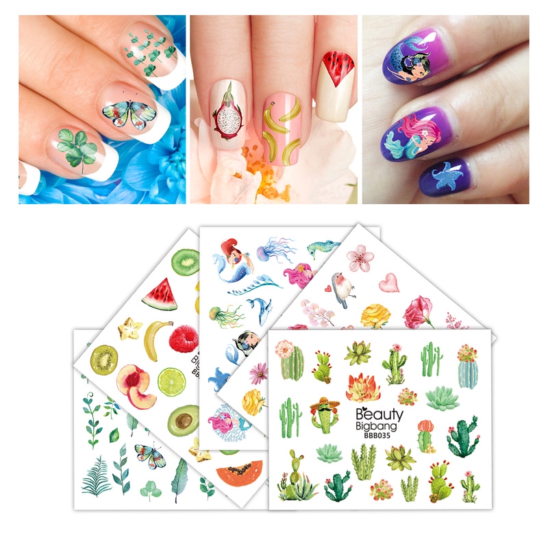 Tấm sticker dán móng họa tiết đẹp mắt