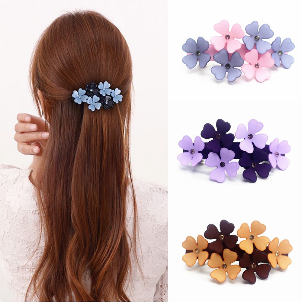 Kẹp tóc đính hoa trang trí dễ thương cho nữ