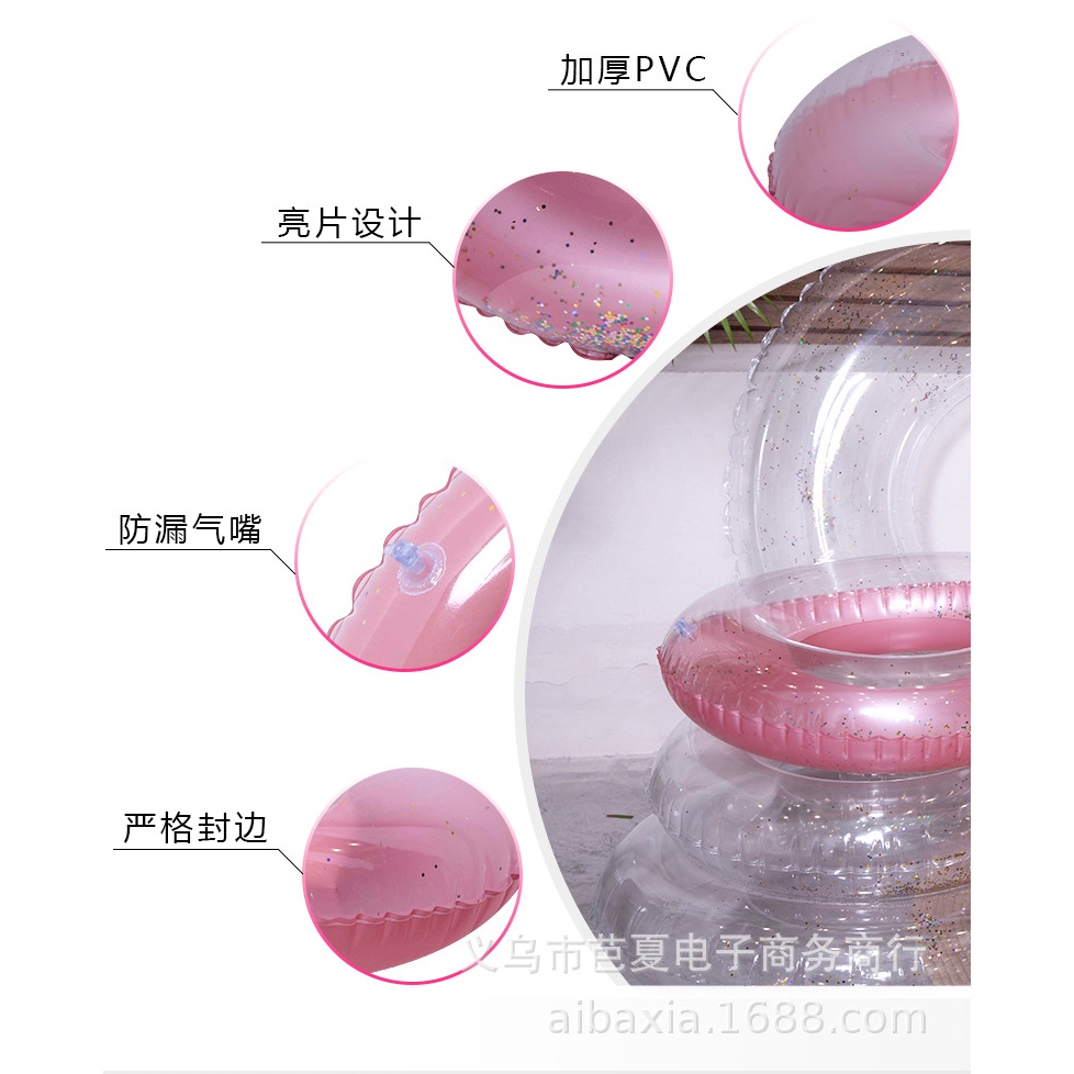 Phao Bơi Trong Suốt 80/90/120cm Chuyên Dụng Cao Cấp