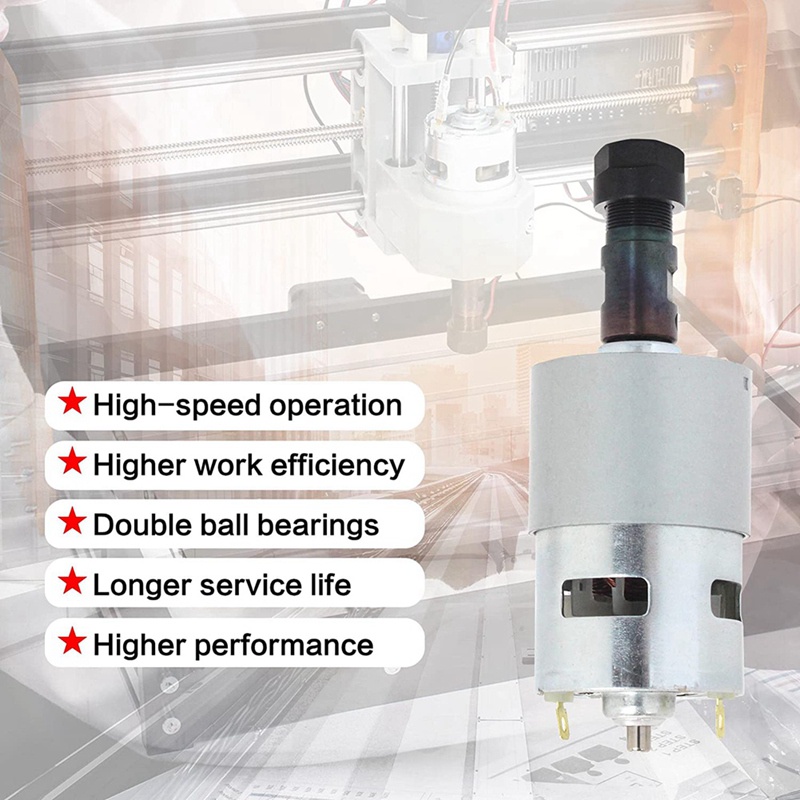 Động Cơ Trục CNC 775 100W 12-24VDC 20000RMP + ER11 Cho Mini CNC 3018 3018Pro 3018Pro-Max 3018Pro-N
