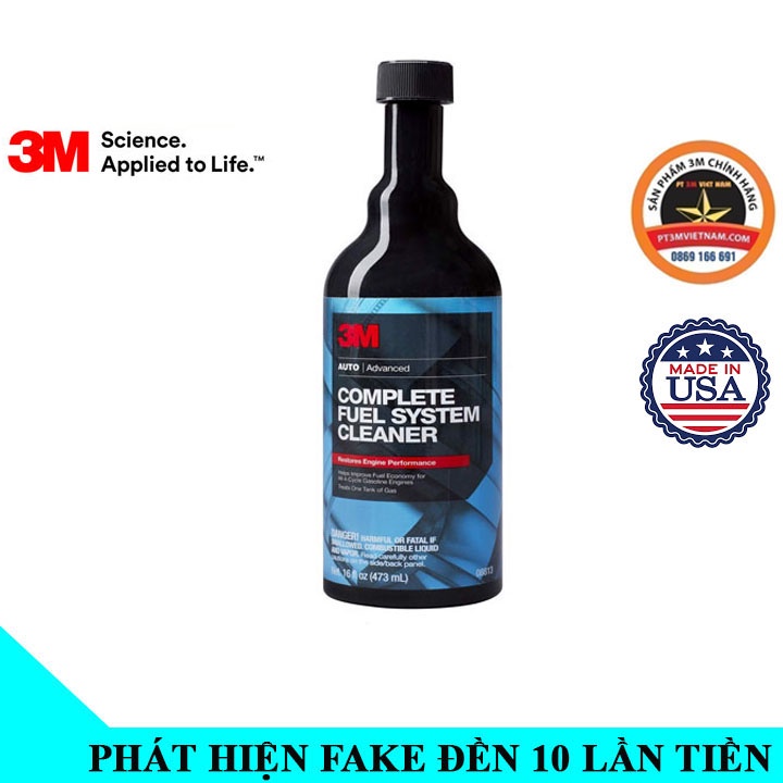 Xúc pét bình xăng xe hơi 3M complete fuel system cleaner 08813