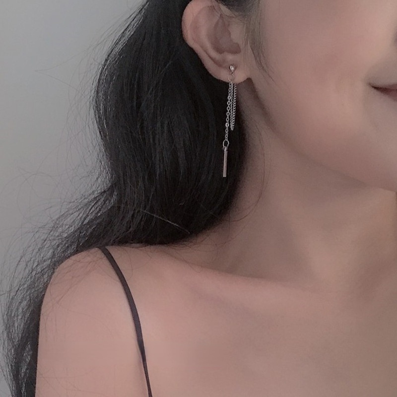 [Hot Sale] [Bông Tai Chuỗi Hình Học Tối Giản Phong Cách Punk Cổ Điển] Bông Tai Dáng Dài Tua Rua Cho Cô Dâu / Cô Dâu]