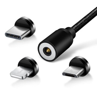 CÁP SẠC NAM CHÂM BỌC DÙ 3 ĐẦU (LIGHTNING, MICRO, TYPE-C)