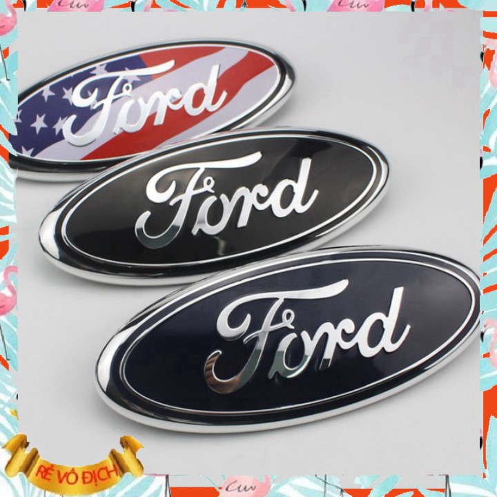 Logo biểu tượng truớc xe FORD Kích thước 23cm*9cm: Mầu Đen, Xanh và Lá Cờ Mỹ M