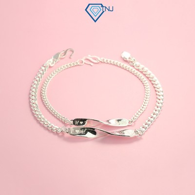 Vòng tay đôi nam nữ bạc 925 khắc tên theo yêu cầu LTD0011 TNJ