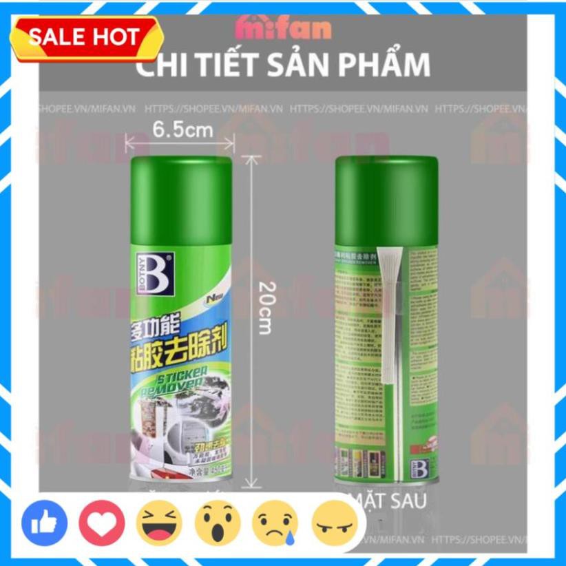 Chai Xịt Tẩy Keo, Nhưa Đường, Băng Dính, Vết Bám Khó Rửa Trên Xe Máy, Ô Tô Remove of sticker 450ml