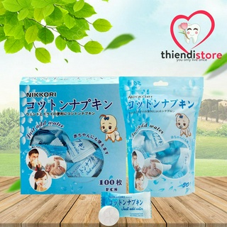 Khăn giấy nén Nikkori dạng viên tiện lợi 50 viên/100 viên