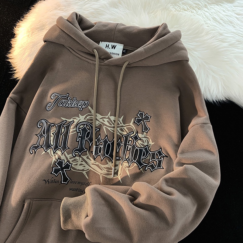 Áo hoodie ZHELIHANGFEI in chữ phong cách cổ điển thời trang