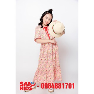 Đầm bé gái san kids vsk05 - đầm maxi hoa cho bé gái