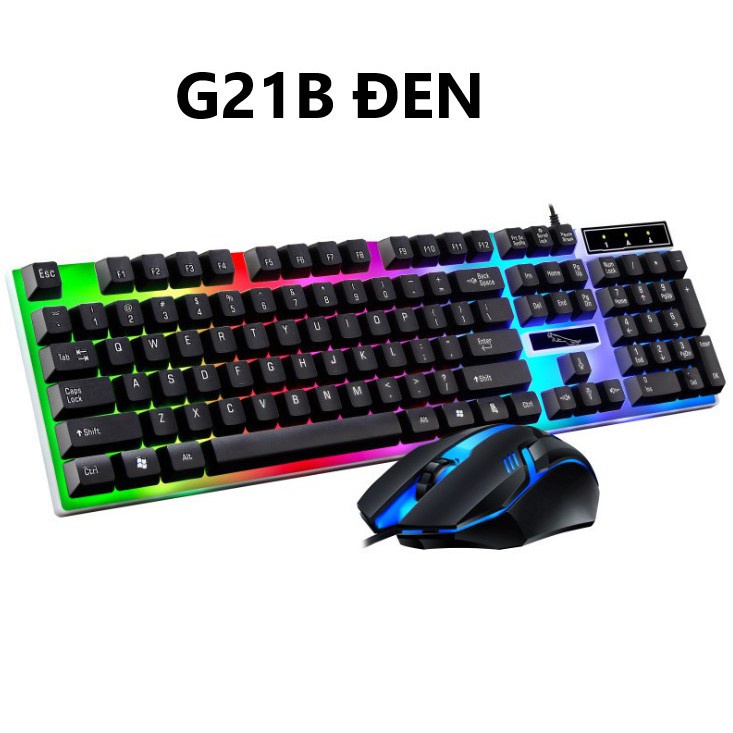 Bộ Bàn Phím GAMING G21 LED + Tặng Chuột Giả Cơ đèn LED 7 MÀU SIÊU ĐẸP NEW 2020 Bản Cao Cấp (Chỉ Màu Đen )