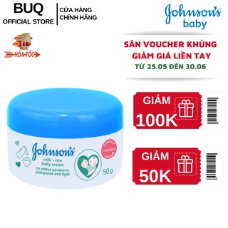 Kem Dưỡng Da Johnson s Baby Sữa & Gạo 50g - Nắp Xanh