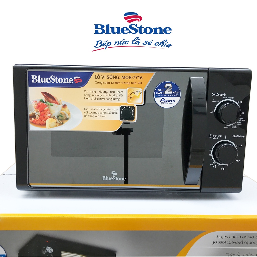 Lò vi sóng có nướng BlueStone MOB-7716 20 lít , Công Suất 1270W , Bảo hành chính hãng 2 năm