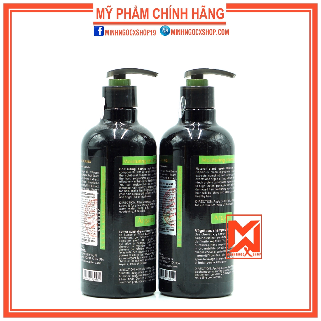 Argana Dầu Gội Dầu Xả Phục Hồi Argana Oil Moisturing 500ML